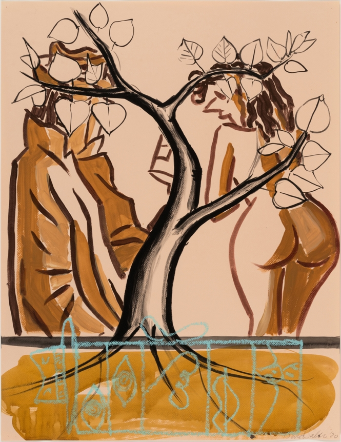 David Salle Untitled 2020 acrylic and oil bar on paper