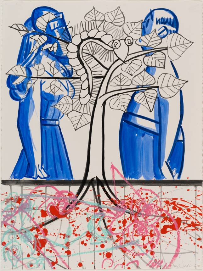 David Salle Untitled 2020 acrylic and oil bar on paper