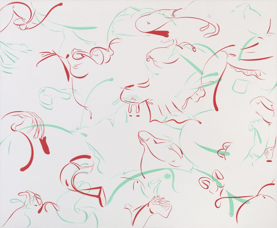 Sue Williams Aqua and Red, 1998