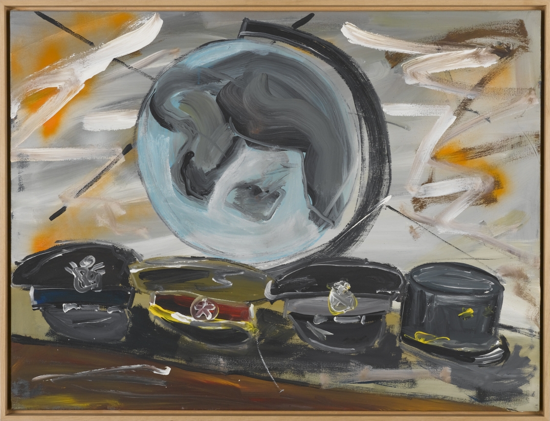 Albert Oehlen Mützen (Untertitel: Warnung vor dem Hunde), 1981