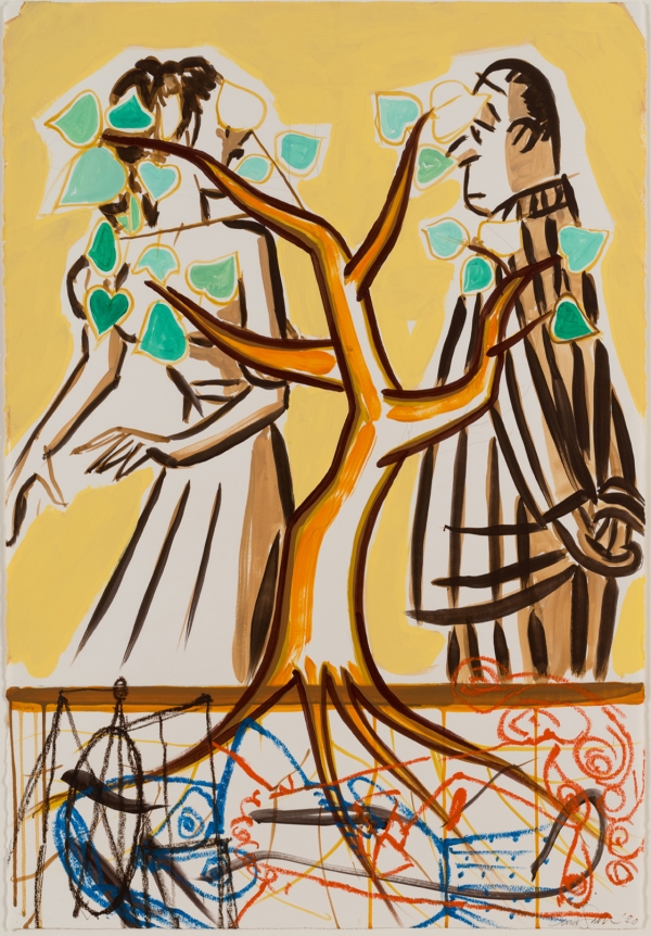 David Salle Untitled 2020 acrylic and oil bar on paper