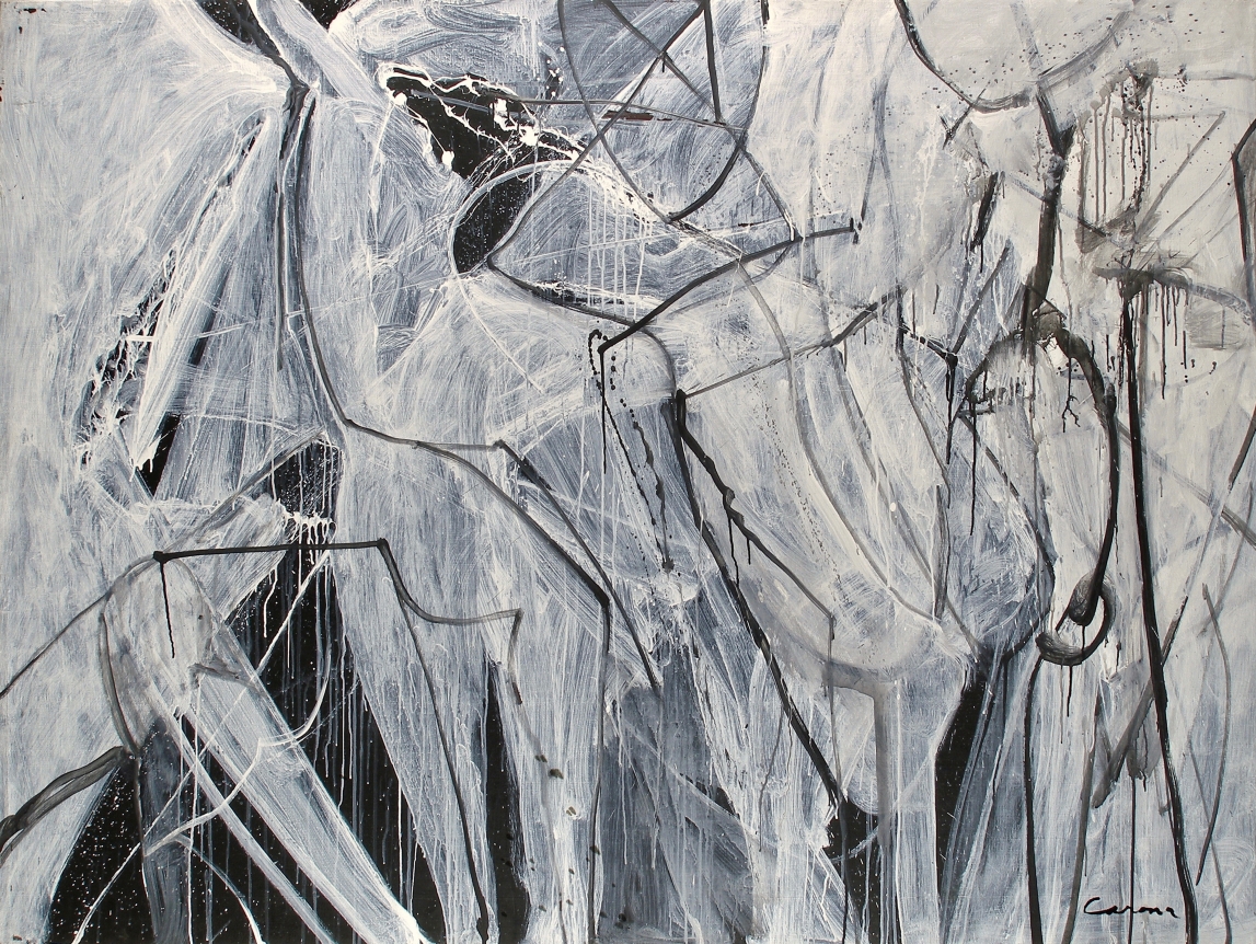 Nicolas Carone Black and White oil painting