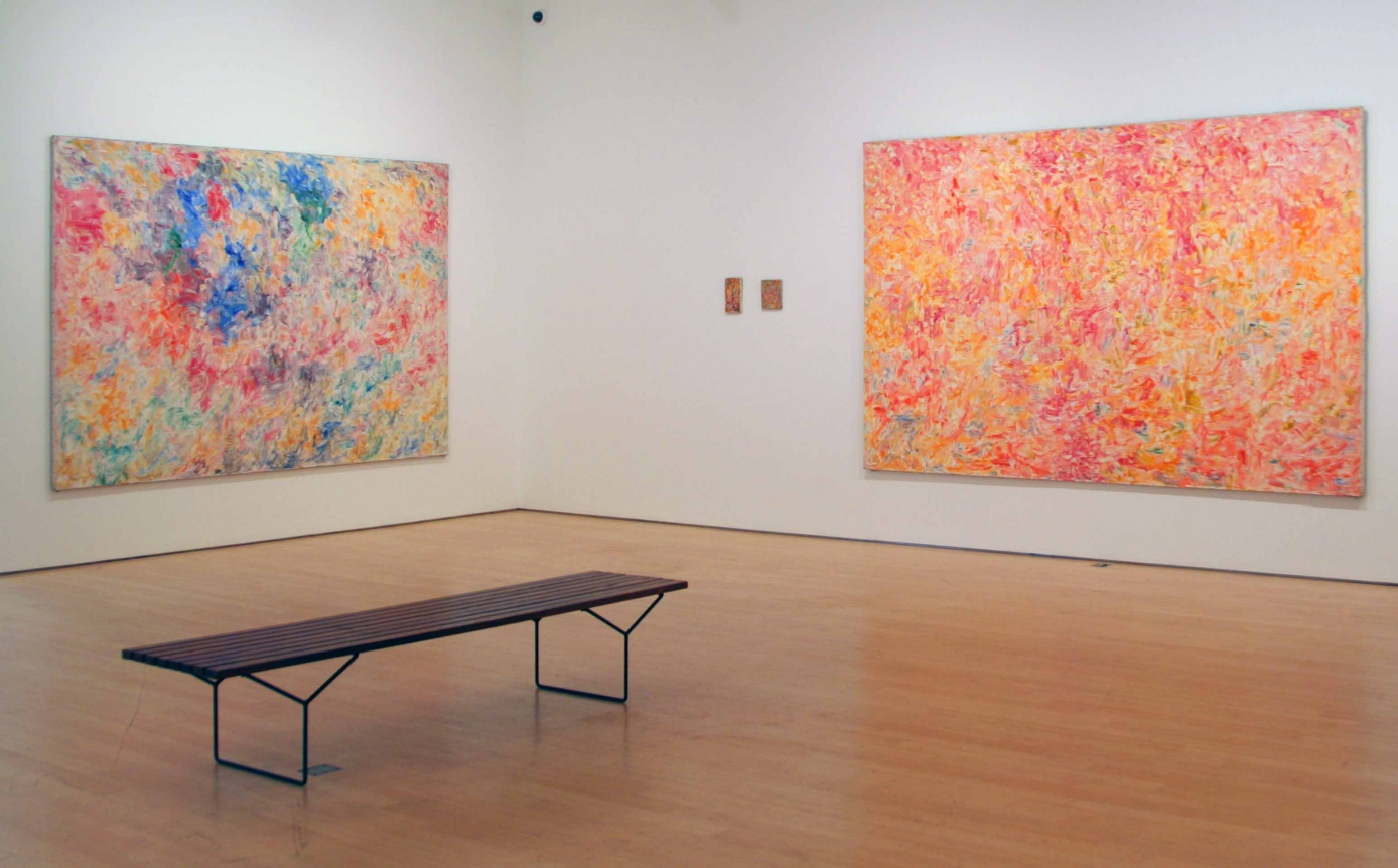 Shirley Goldfarb pink abstract paintings
