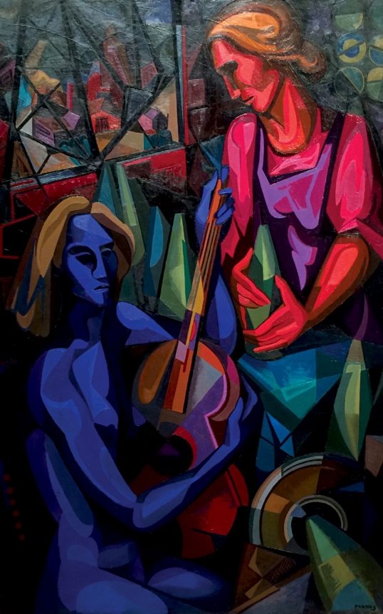 Oil painting by Seymour Franks entitled "Ballad for Two Women".