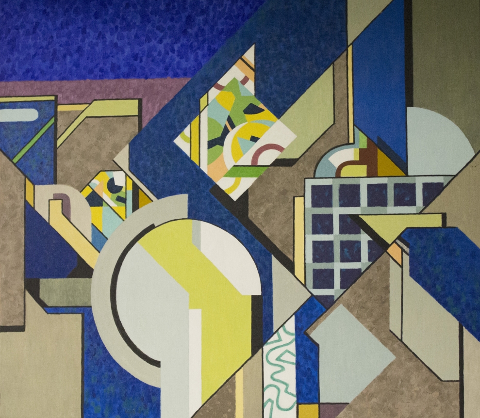 Oil painting entitled "Urban Construction #5" by Easton Pribble.