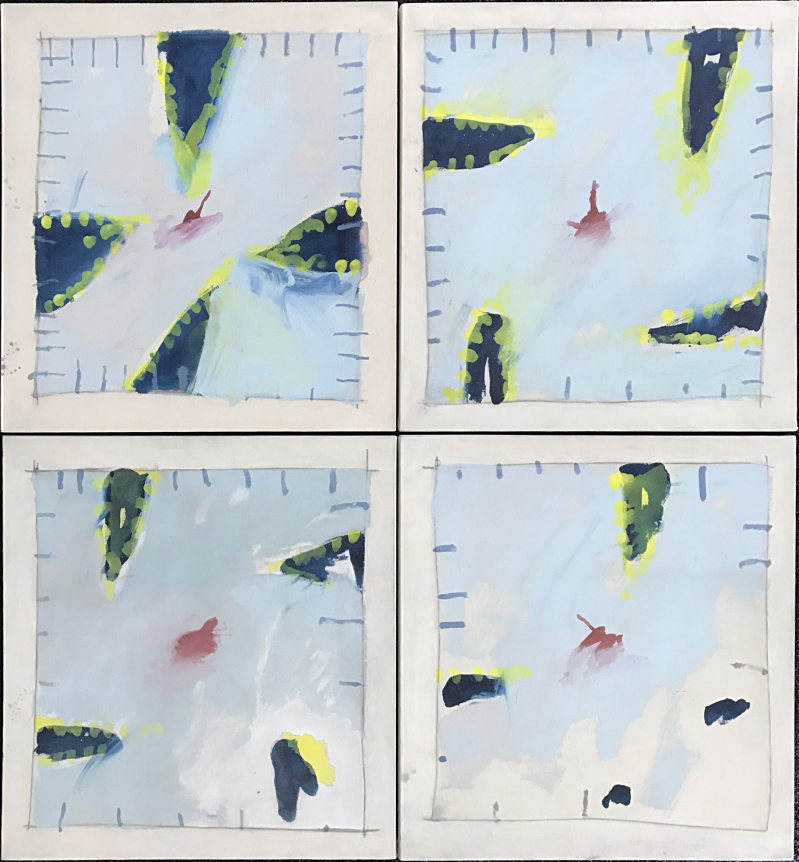 Robert Zakanitch untitled 1974 painting Quadtych.