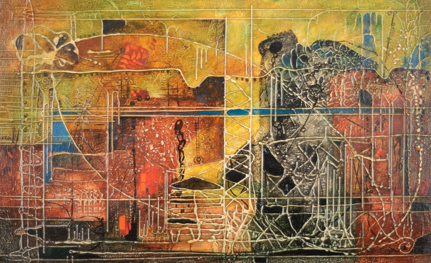 Oil painting entitled "Altitude 2000, Departure" by Julio De Diego.