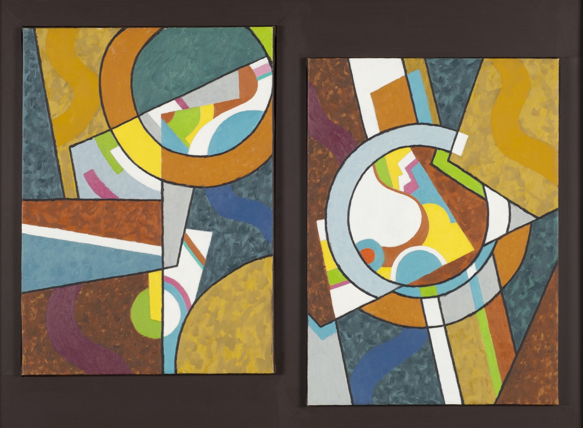 Double oil painting entitled "Tango" by Easton Pribble.