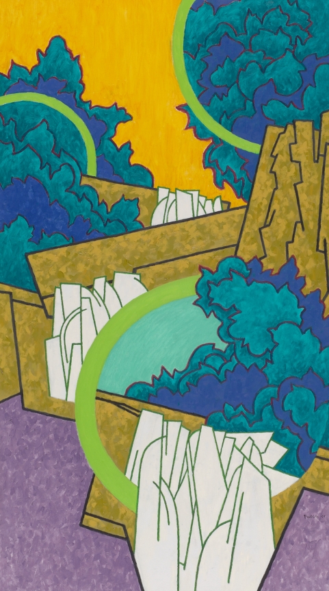 Oil painting entitled "Homage to the Hudson River School" by Easton Pribble.