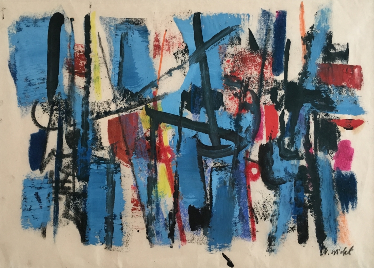 John Von Wicht untitled mixed media on paper.