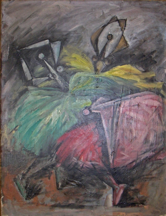 Oil painting of ballerinas by Hans Burkhardt.