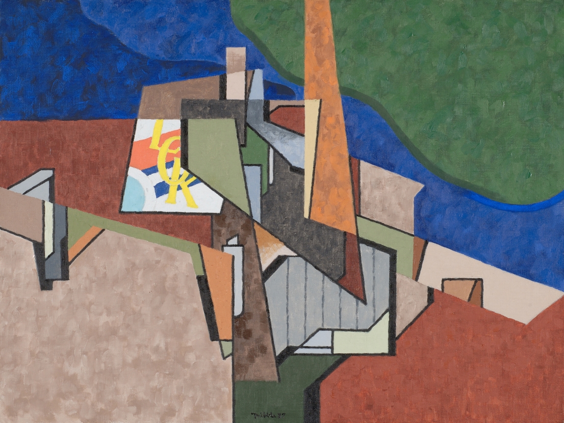 Oil painting entitled "Manufactory 1" by Easton Pribble.