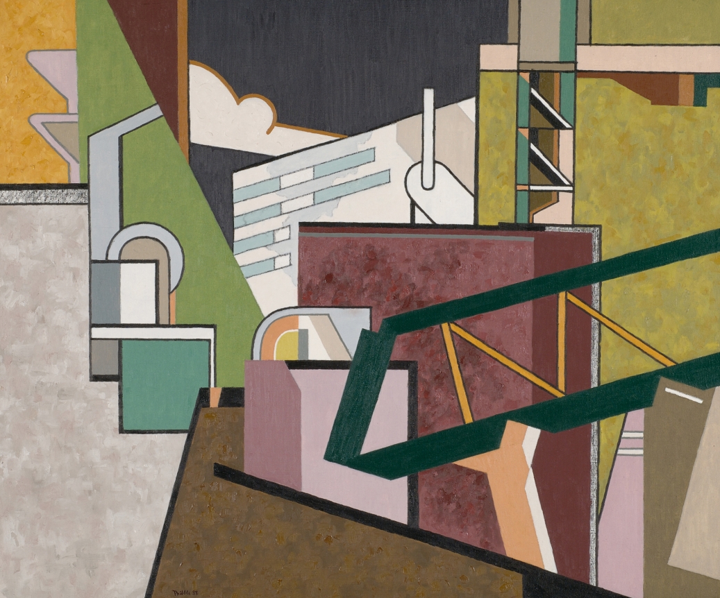 Oil painting entitled "Manufactory #2" by Easton Pribble.