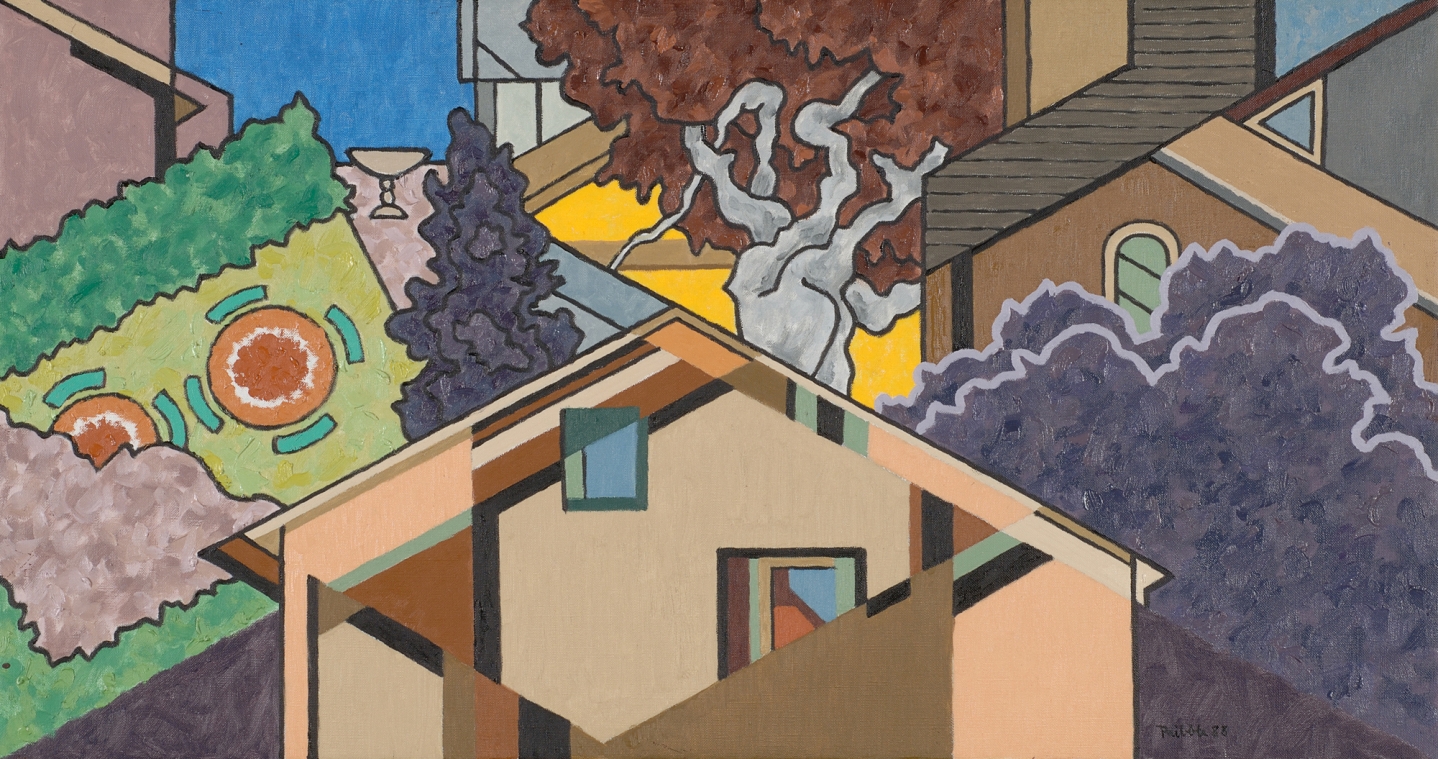 Oil painting entitled "The Fourth Suburban View" by Easton Pribble.