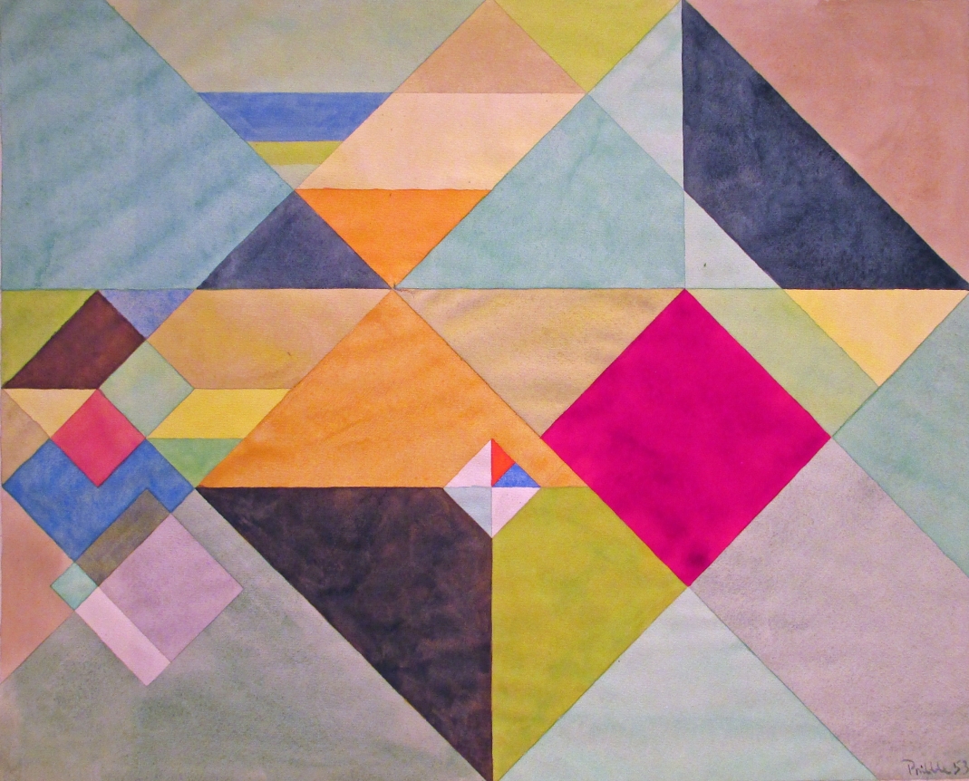 Untitled 1953 watercolor by Easton Pribble.