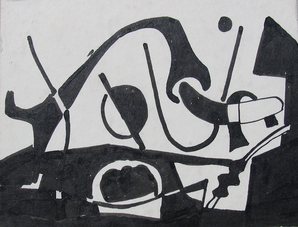 Vaclav Vytlacil untitled abstract black and white painting 003.