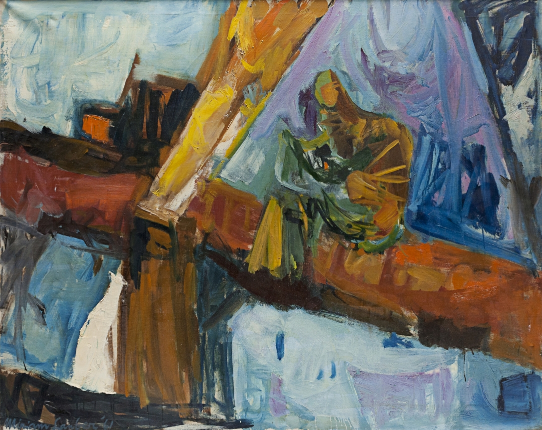Untitled oil abstract painting by Miriam Laufer.
