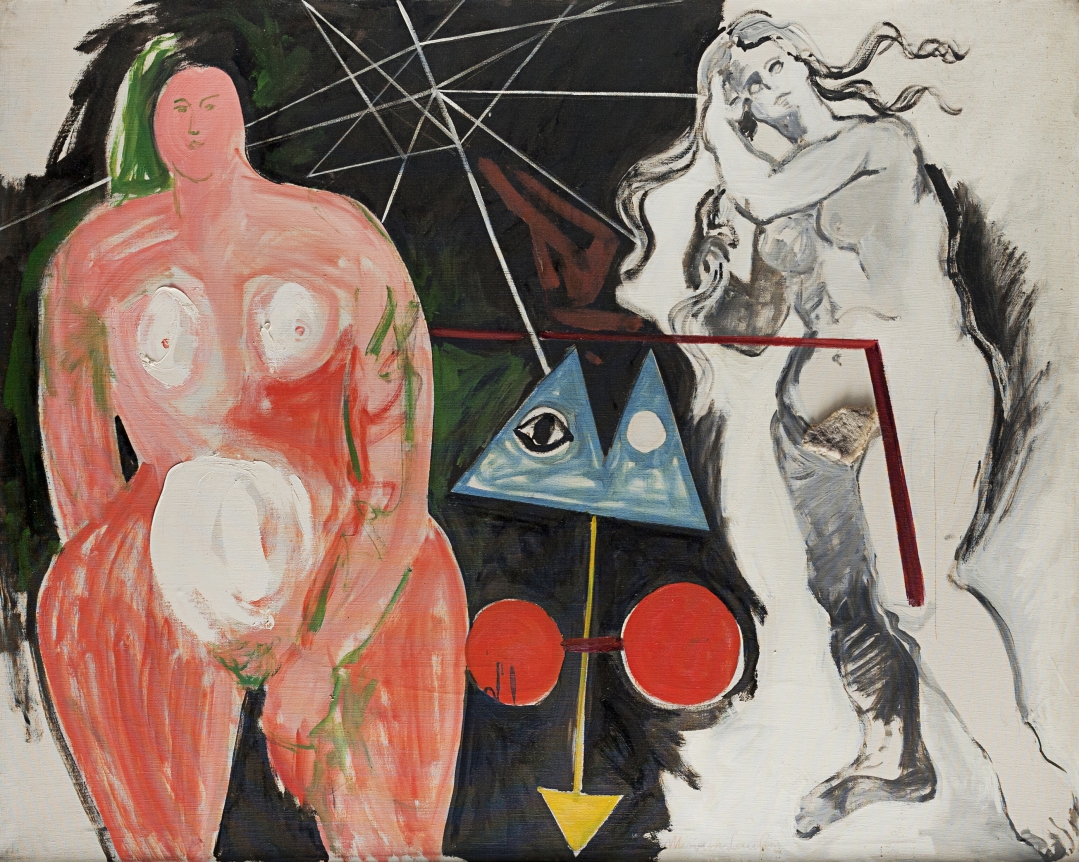 Untitled oil collage by Miriam Laufer.