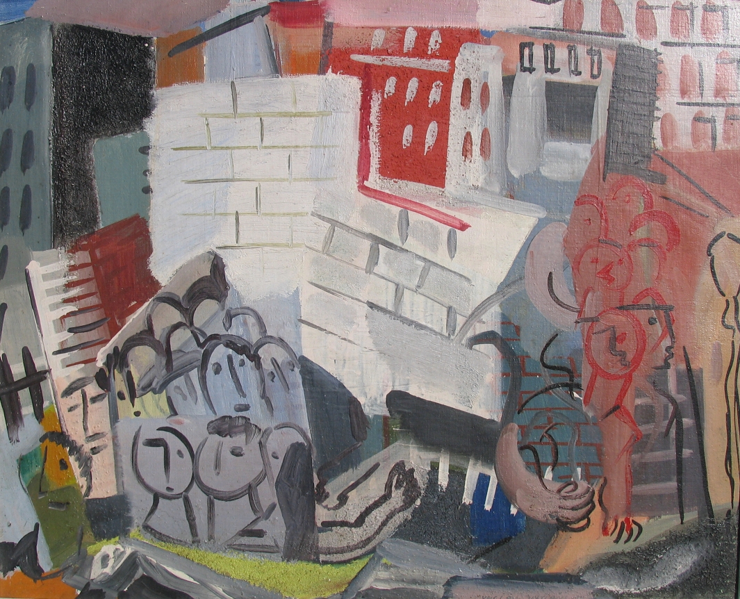 Vaclav Vytlacil 1932 painting entitled "City Scene with Faces".