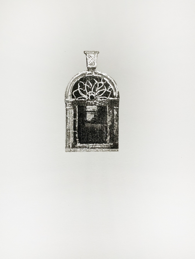 Najmun Nahar Keya Corinthian Dhaka (16) Charcoal, graphite, rabbit skin glue, silver, on Fabriano archival paper 11 x 14 2019