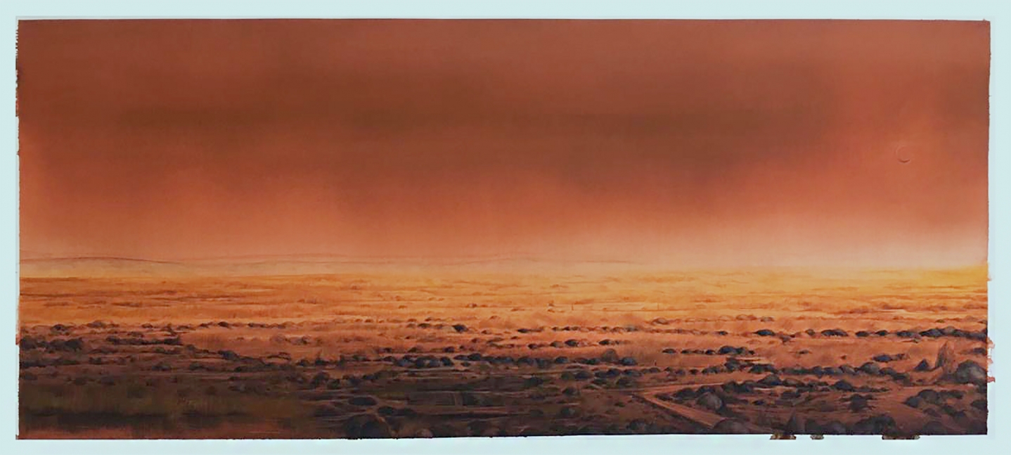 Sujith S. N. Untitled 2020 Watercolor on paper 34 x 80 in.