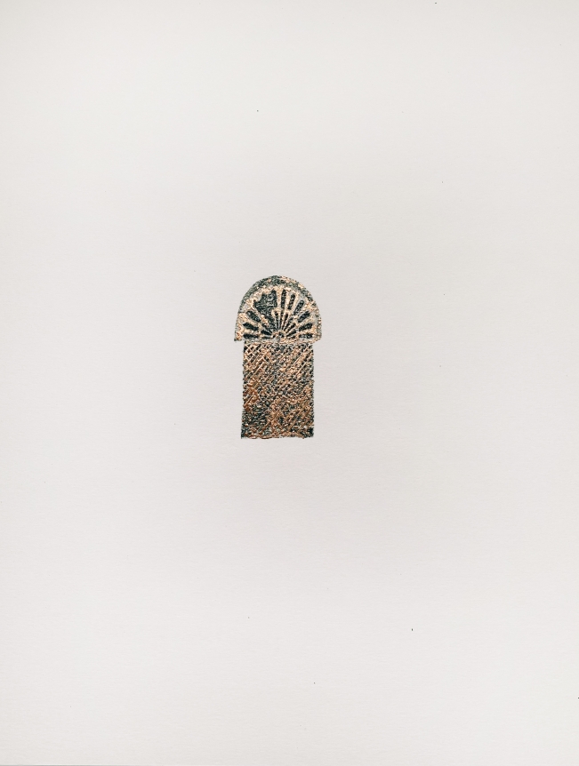 Najmun Nahar Keya Corinthian Dhaka (14) Charcoal, graphite, rabbit skin glue, copper, on Fabriano archival paper 11 x 14 2019