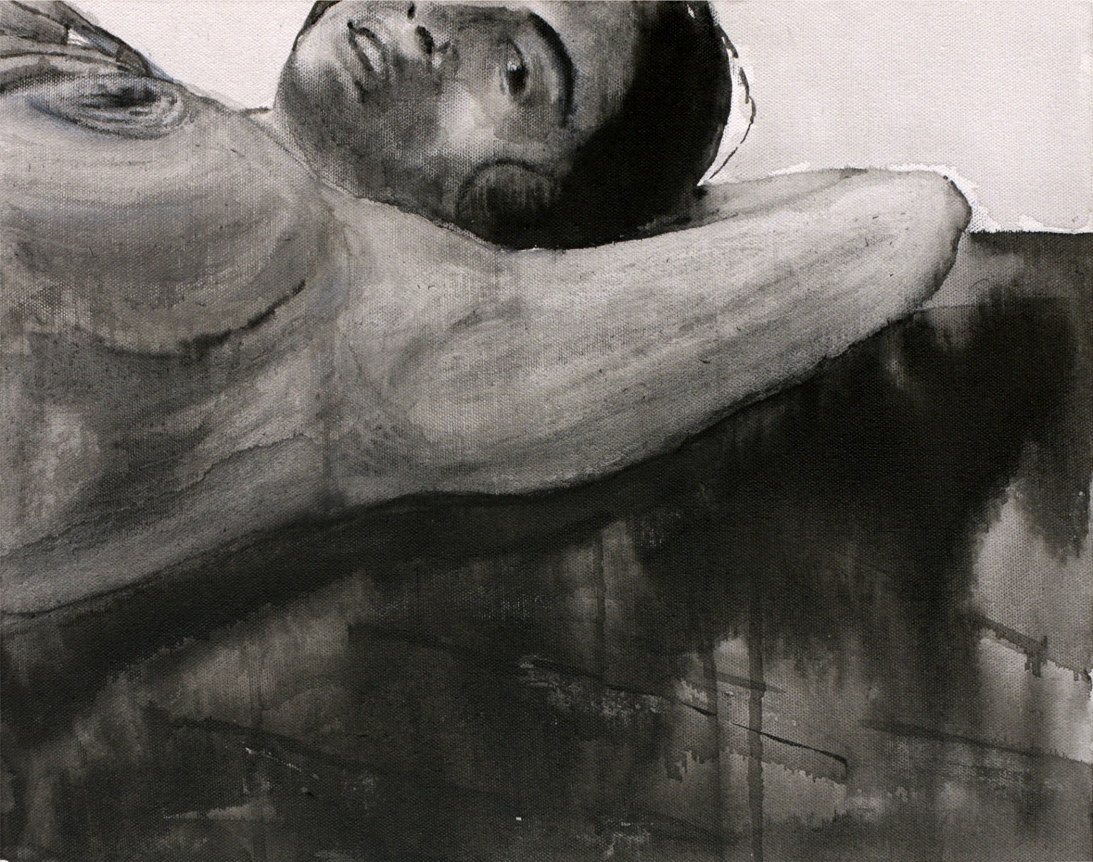 Sharmistha Ray NUDE 5 2013 Charcoal and ink on canvas 12 x 16 in.
