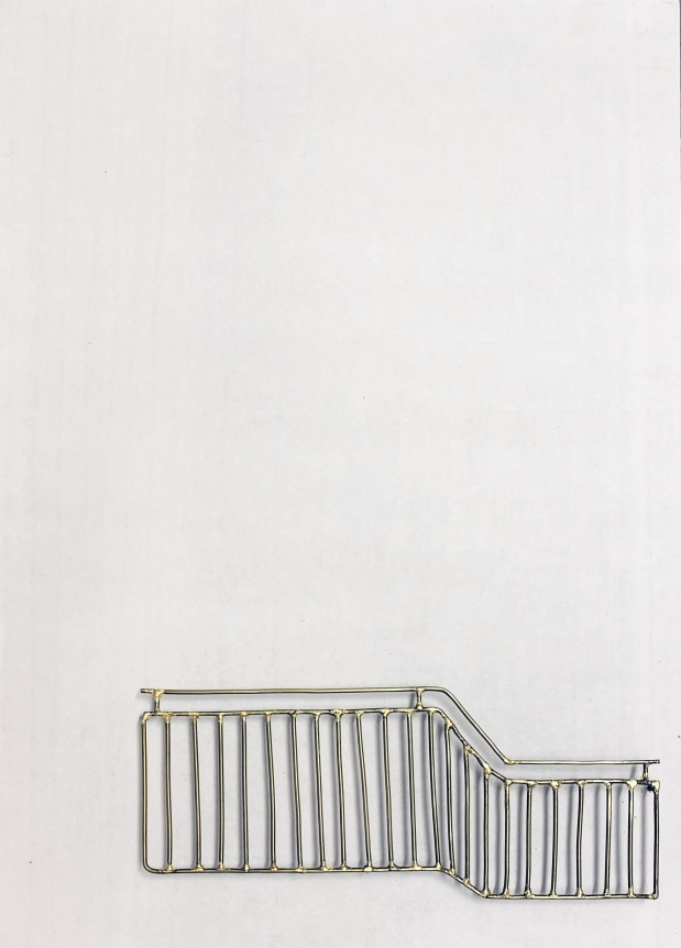 Najmun Nahar Keya Yume-no-sen (21) Gas welded brass and gold leaf on Japanese paper, wood, archival glue 12 x 9.4 in. 2019
