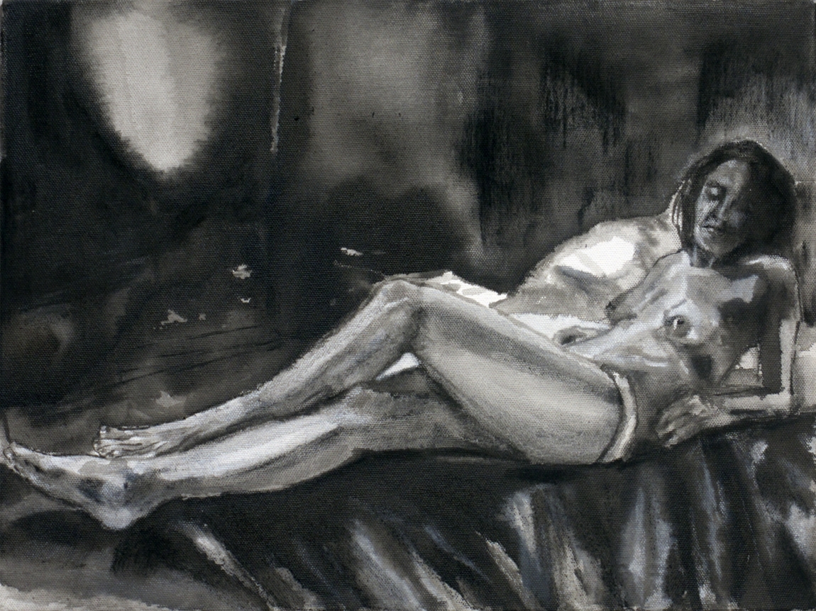 Sharmistha Ray NUDE 9 2013 Charcoal and ink on canvas 12 x 16 in.