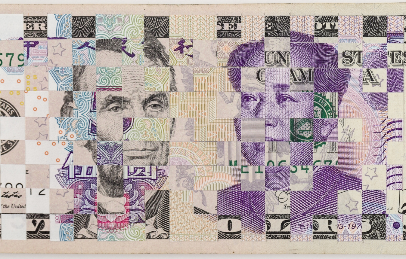 Abdullah M. I. Syed, Weaving Myths and Realities: 5 US Dollar and 5 Chinese RMB (Structures, Verso) (Detail), 2020