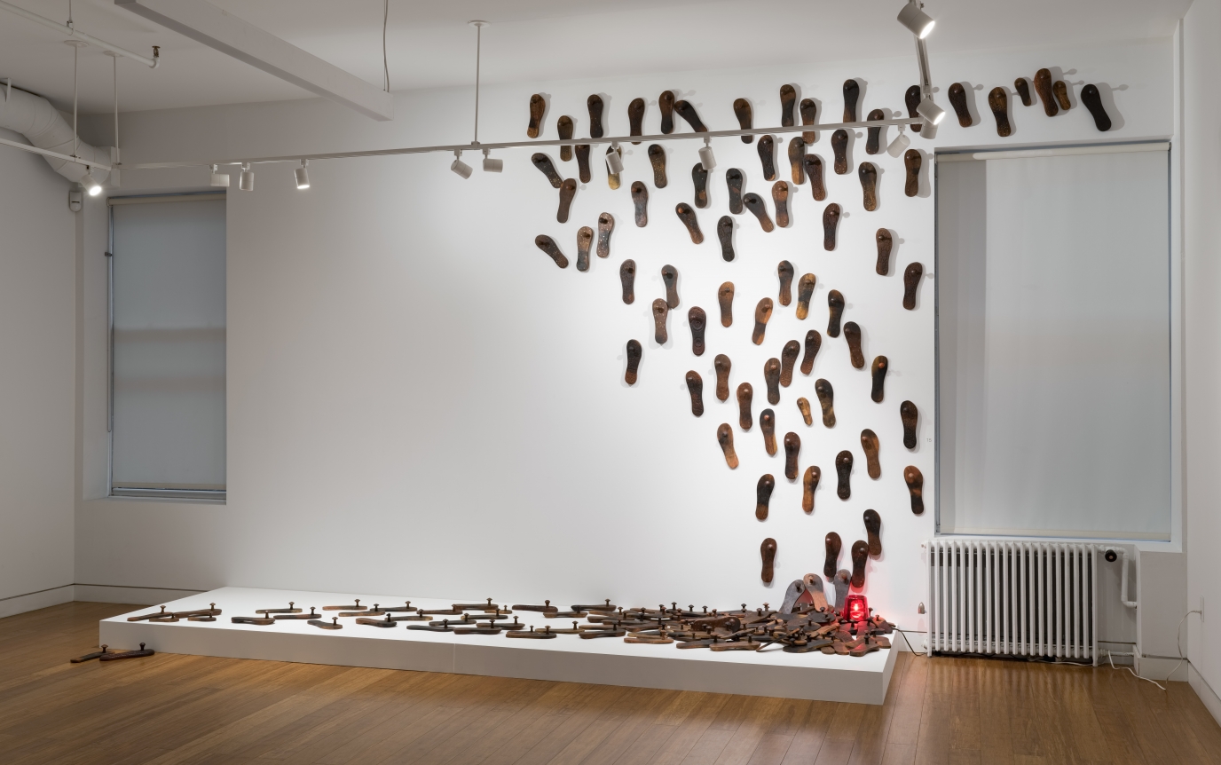 G.R. Iranna Untitled (Paduka Installation) 2013 Mixed media installation Dimensions variable