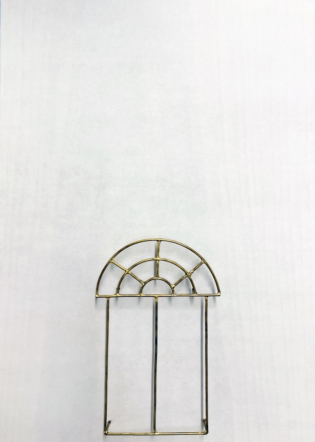 Najmun Nahar Keya Yume-no-sen (18) Gas welded brass and gold leaf on Japanese paper, wood, archival glue 12 x 9.4 in. 2019