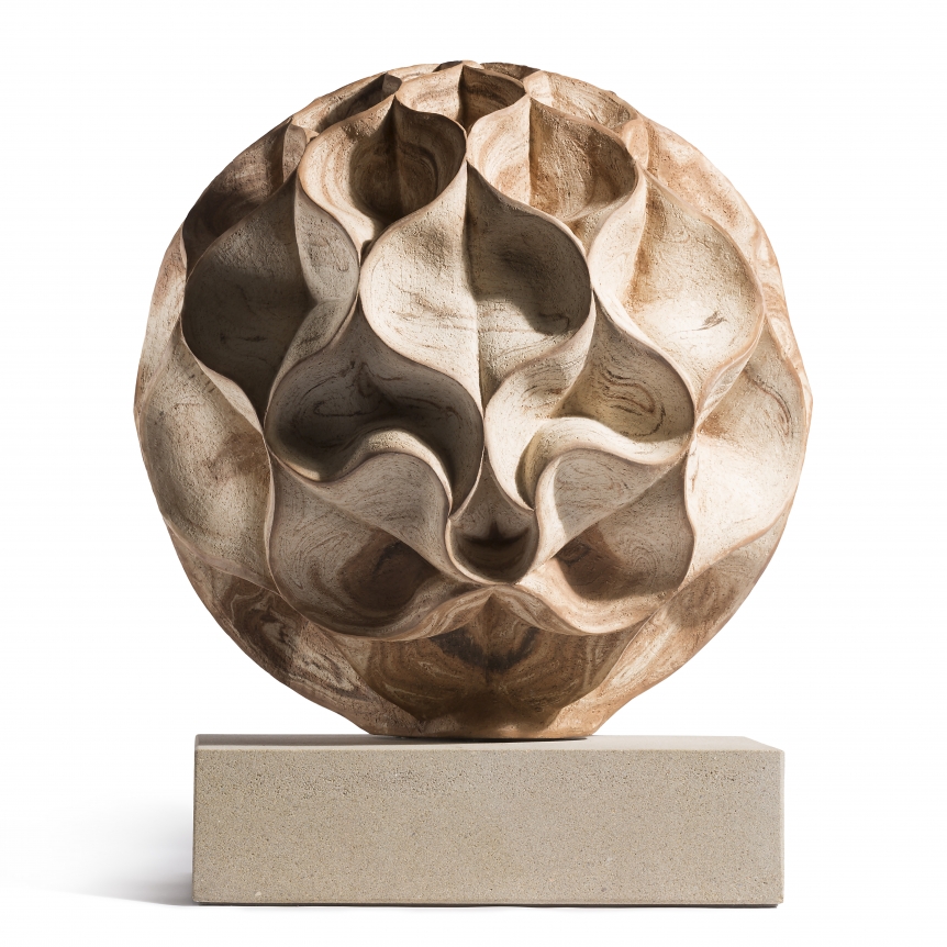 Halima Cassell Chitin 2009 Hand carved unglazed stoneware clay 14.5 x 7 x 18 in.