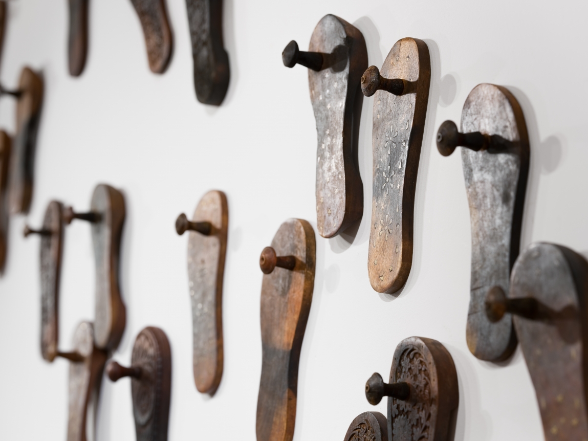G. R. Iranna PADUKA INSTALLATION (Detail) 2013 Mixed media installation Dimensions Vary
