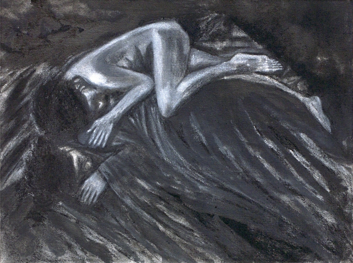 Sharmistha Ray NUDE 2 2013 Charcoal and ink on canvas 12 x 16 in.