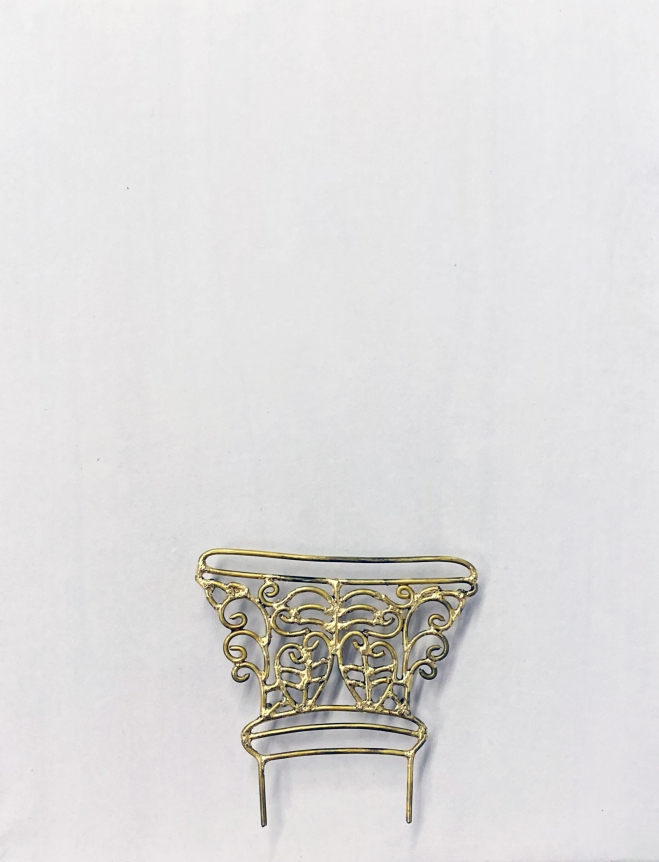 Najmun Nahar Keya Yume-no-sen (13) Gas welded brass and gold leaf on Japanese paper, wood, archival glue 12 x 9.4 in. 2019