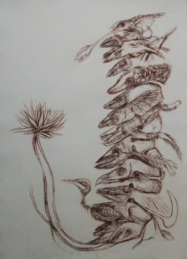 Dhali Al Mamoon LOST MEMORY 1 2014 Lead pencil on paper 42 x 30 in.