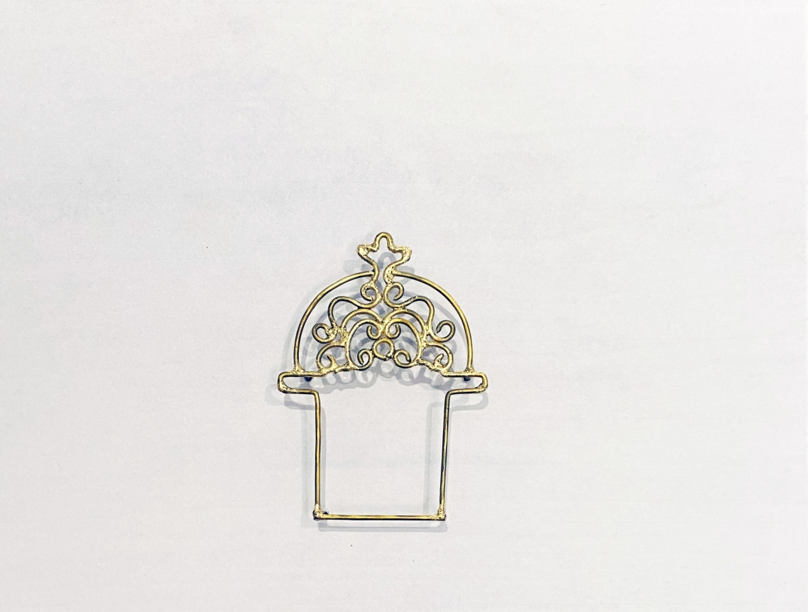 Najmun Nahar Keya Yume-no-sen (12) Gas welded brass and gold leaf on Japanese paper, wood, archival glue 12 x 9.4 in. 2019