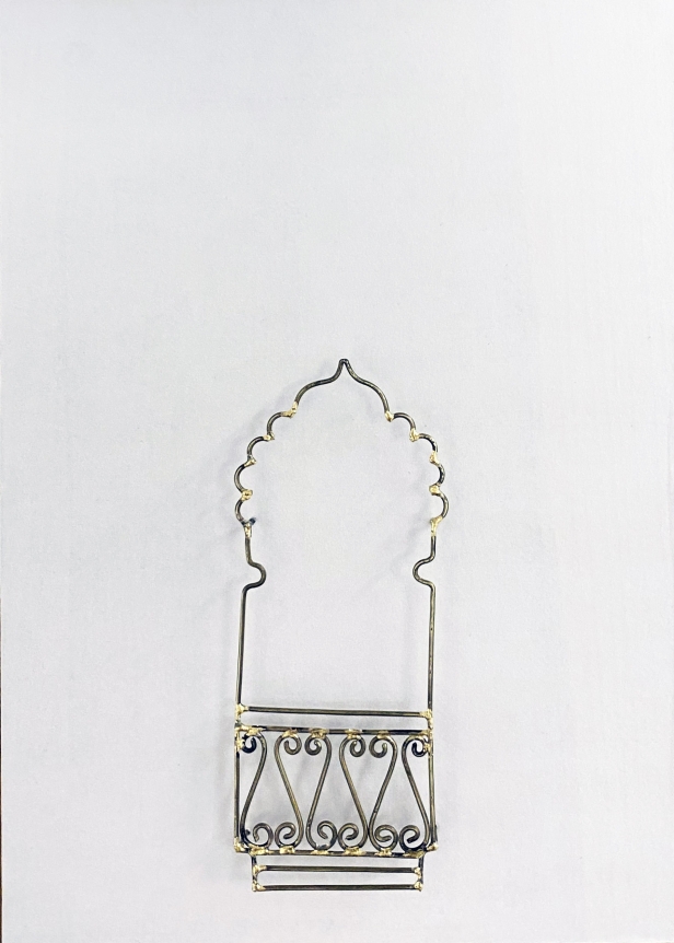Najmun Nahar Keya Yume-no-sen (10) Gas welded brass and gold leaf on Japanese paper, wood, archival glue 16 x 11.5 in. 2019