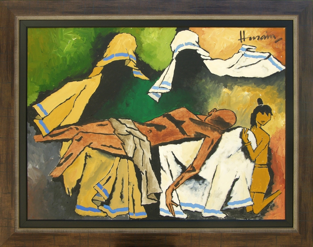 M.F. Husain MOTHER THERESA 1999 Oil on canvas 36 x 48 in.