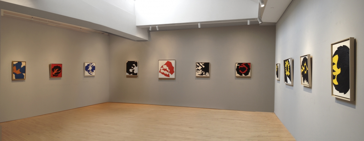 From RIght to Left:, Untitled Black/Yellow, c. 1958, Oil on canvas, 24 x 15 in.