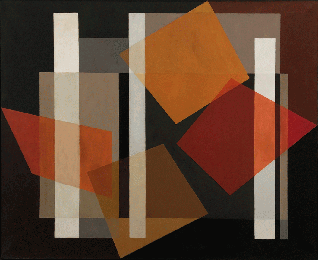 "Staff, Distaff and Rod," 1952, oil on canvas, 34 3/8 x 42 in.