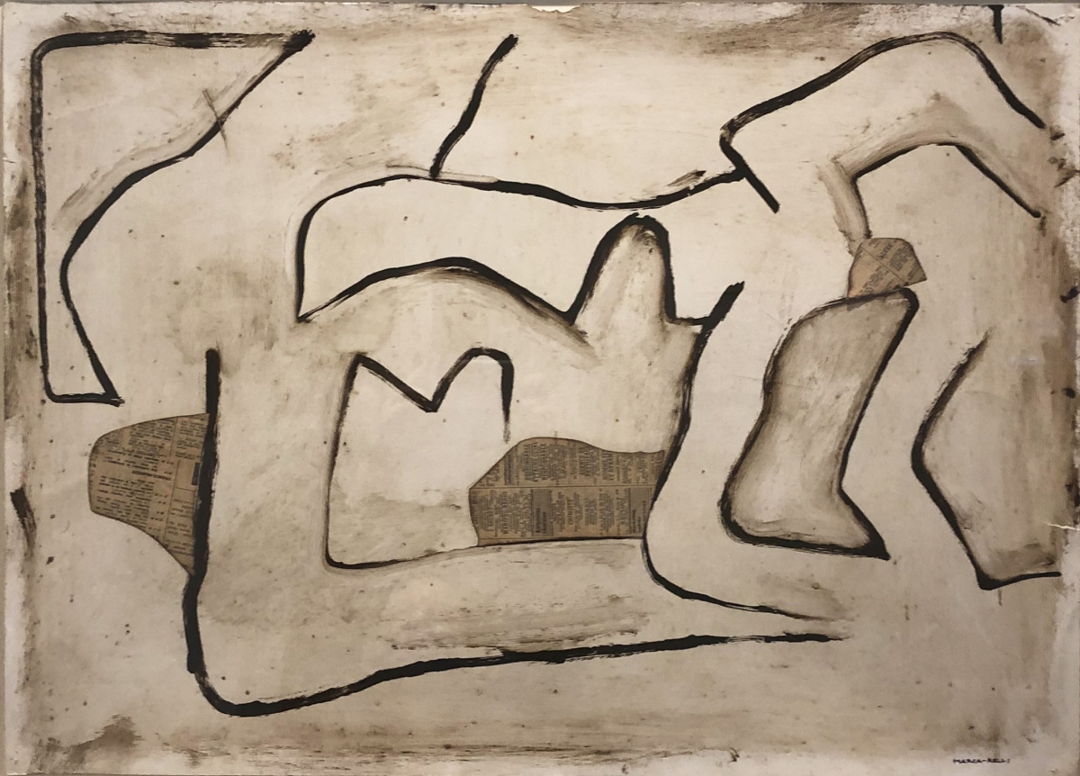 Conrad Marca-Relli Untitled (No. 8, F.119), 1962, oil and collage on paper, 19 3/4 x 27 1/2 in.