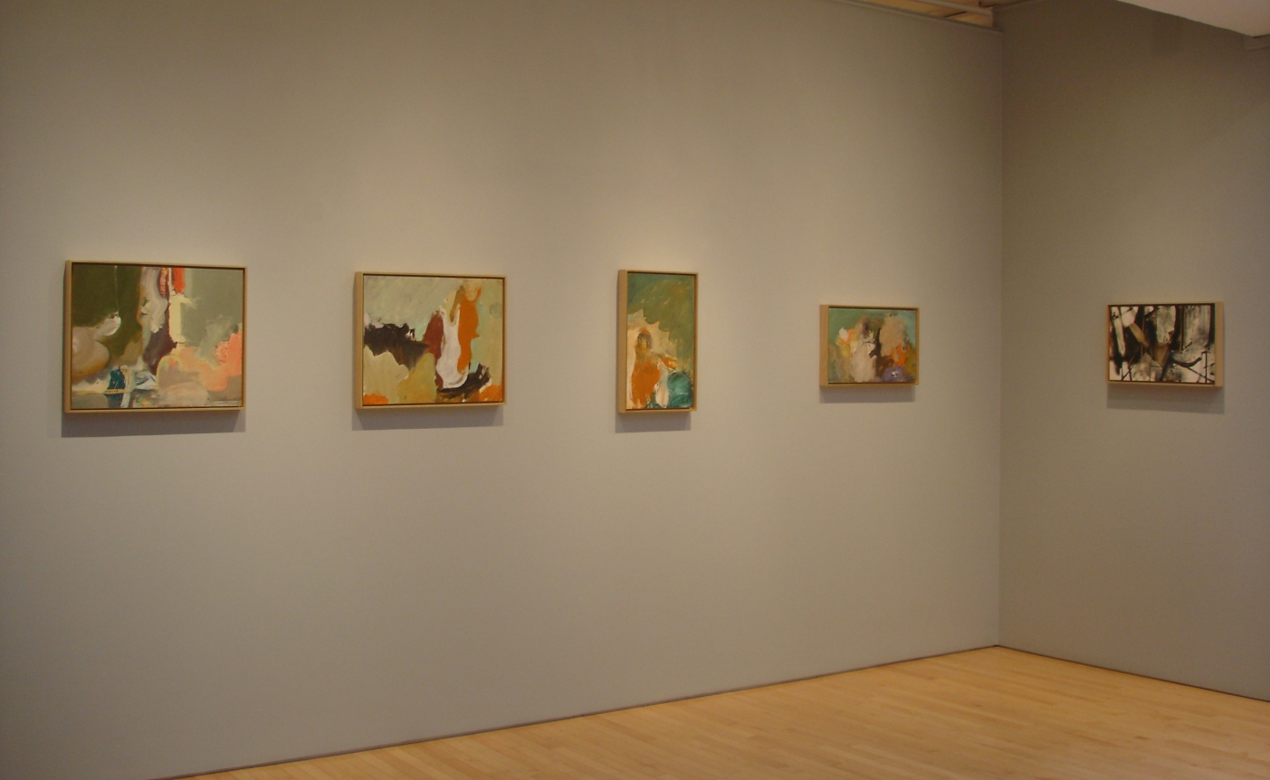 From Right to Left:, Untitled, 1955, Oil on paper mounted on panel, 13 x 21 ¼ in.