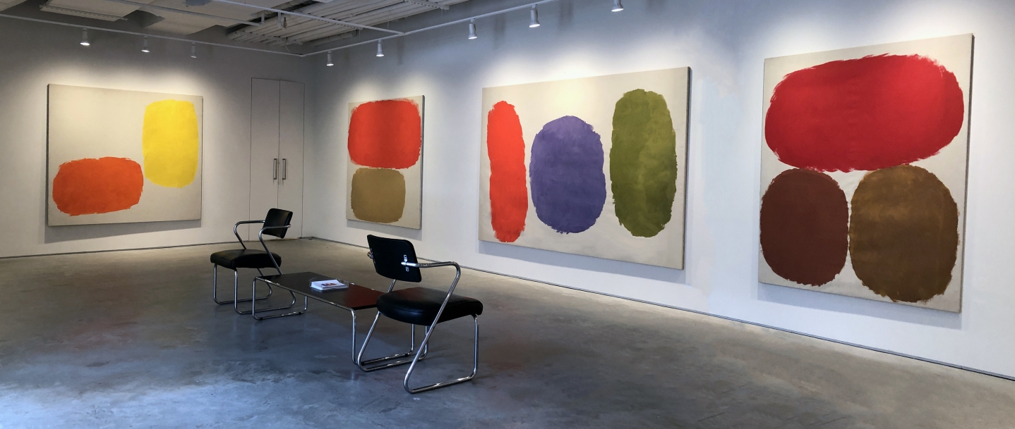 (from left) Untitled, 1960, oil o ncanvas, 68 1/4 x 77 1/4 in., Untitled, 1966, oil on canvas, 67 1/2 x 64 in., Untitled, 1958, oil on cnavas, 69 x 92 5/8 in., Untitled, 1959, oil on canvas, 69 1/4 x 62 3/4 in.