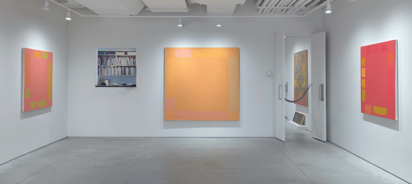 (From left) Untitled, c. 1976-77, oil on canvas, 45 x 36 in., "Abydos," 1977, oil on canvas, 68 x 69 in., Untitled, c. 1976-77, oil on canvas, 45 x 35 1/2 in.
