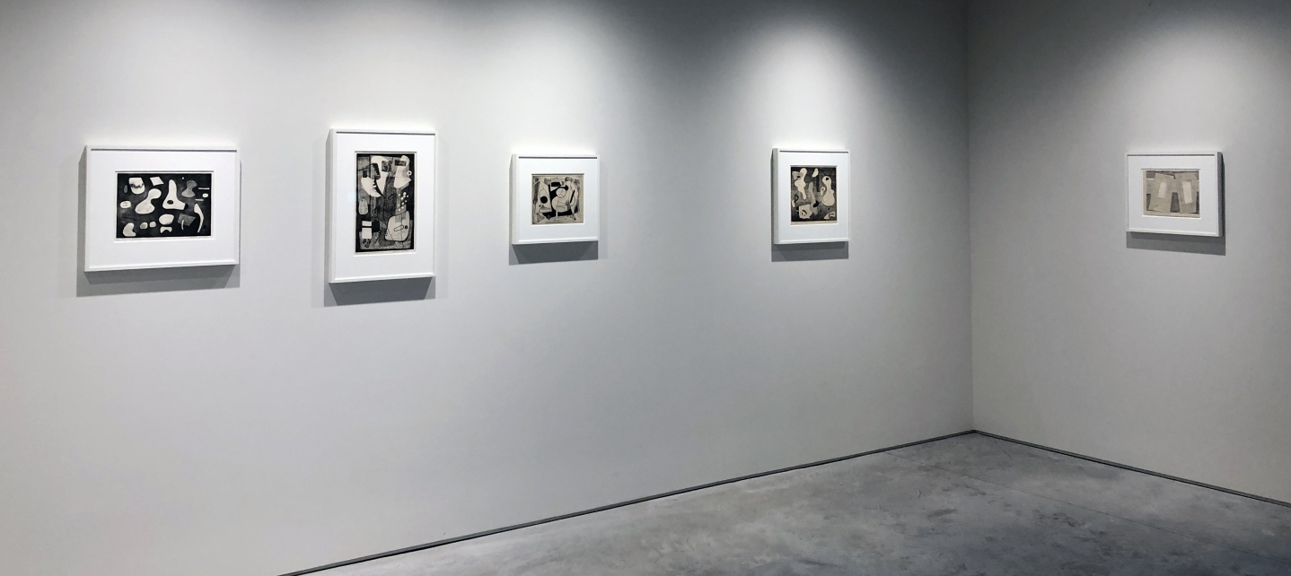From Right to Left:, Drawing for Etching “March Time,” 1948, Graphite and pastel on paper, 9 x 11 7/8 in.