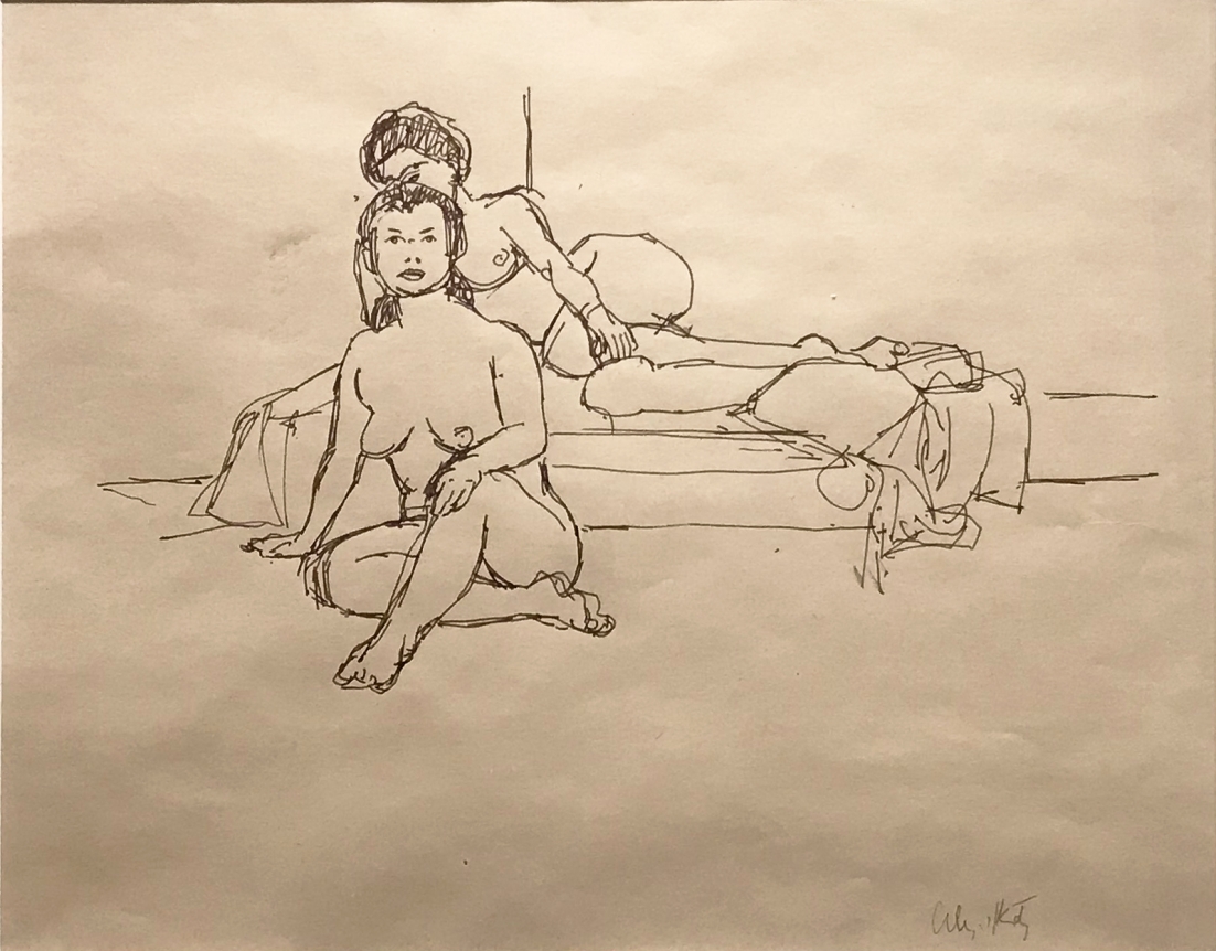 Alex Katz Two Nudes, c. 1960, ink on paper, 10 x 13 in.