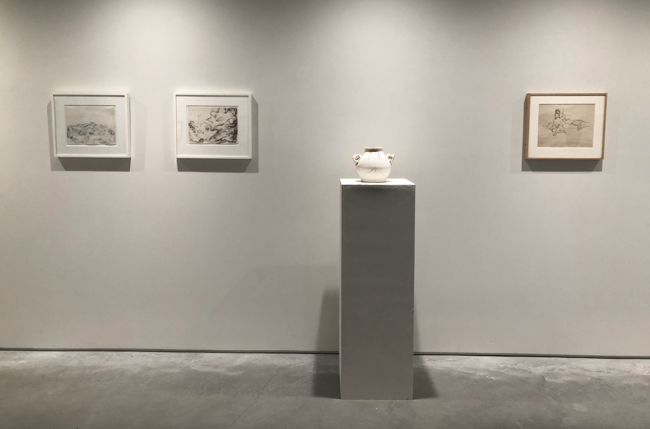 Myron Stout, Untitled, 1953, black conte pencil on paper, 9 1/8 x 12 in.