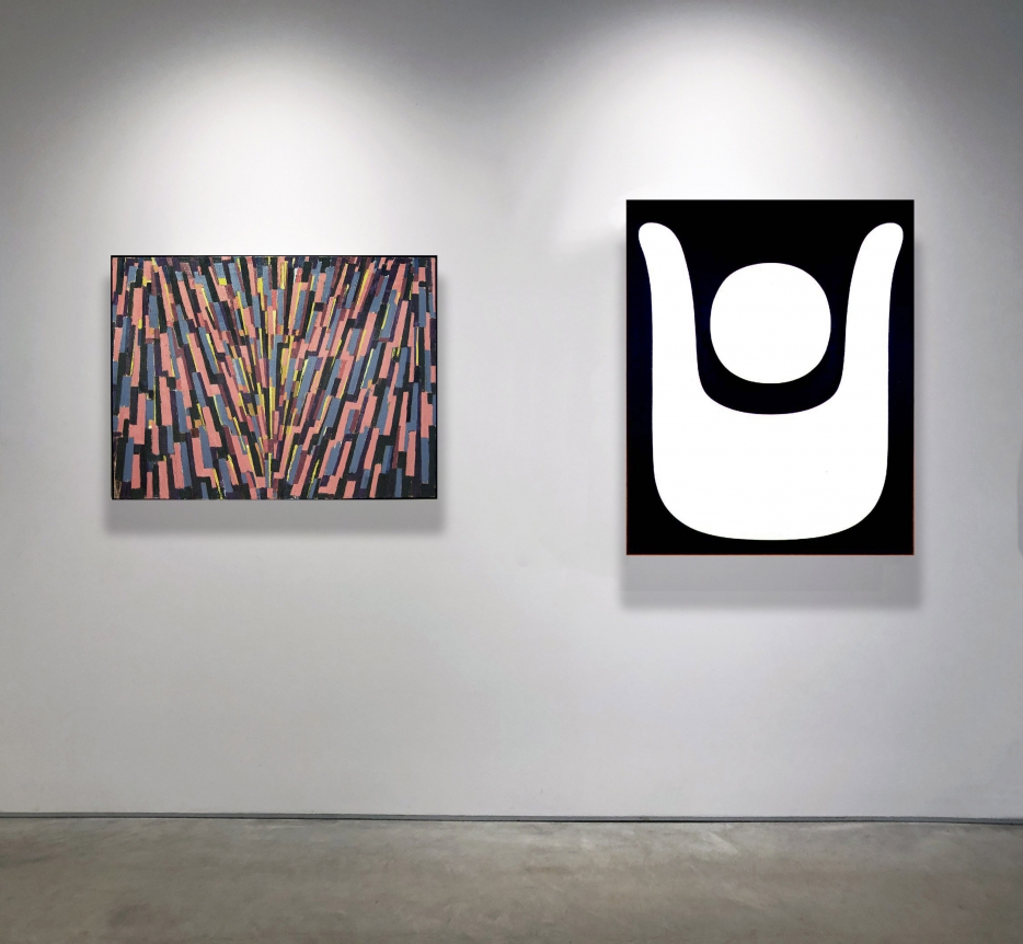 No. 4 (From left) MYRON STOUT, Untitled, 1951 (March 5), oil on canvas, 24 x 32 in. 